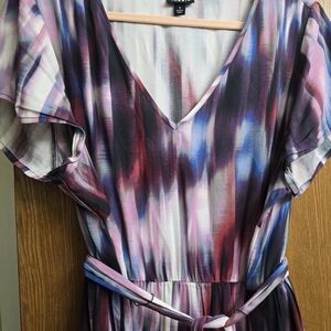 Torrid Purple and Blue V-Neck Midi Dress